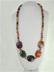 Multicolor Lucite 30" Necklaces, One Dozen.