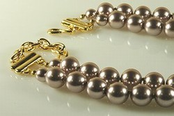 Double Strand Bronze Pearl Choker 12mm