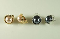 Pearl Button Earrings