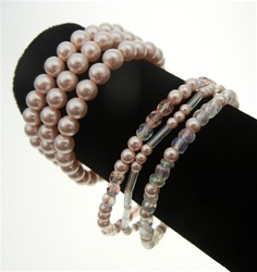 Richelieu 3 row Pearl Stretch Bracelets, 6mm or 4mm