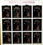 Carded Pierced Earring (Easel Back) Display - 12 sets - Ankh and Peace Sign