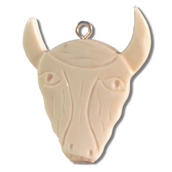 Genuine Bone Ox Head Charm