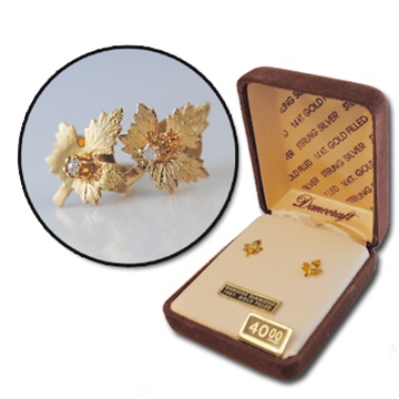 maple leaf diamond earrings