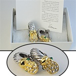 Alana Stewart Earrings Beautiful gold plated rhinestone designer earrings with gift box.
RM315