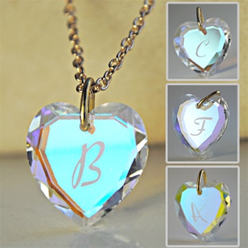 Fashion Charm Pendant Necklace, Wholesale Chain Crystal Initial